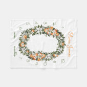 フロリダオレンジベビーマイルストーン月次ベビーブランケット フリースブランケット (正面(横))