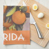 フロリダオレンジヴィンテージイラストレーションオブツリー キッチンタオル (四つ折り)