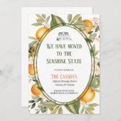 フロリダオレンジ引越しのお知らせ 招待状 (正面/裏面)