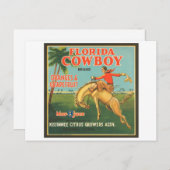 フロリダカウボーイキシミー柑橘類栽培者ヴィンテージCr ポストカード (正面/裏面)