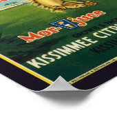 フロリダカウボーイブランドオレンジとグレープフルーツのラベル ポスター (角)