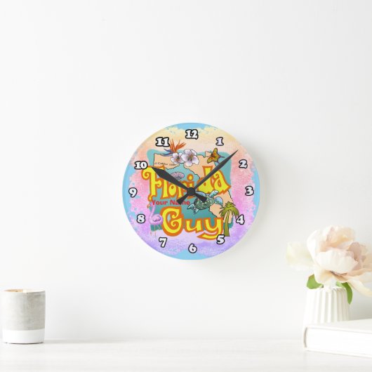 フロリダガイ ラウンド壁時計 (ホーム)