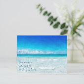 フロリダガルフコーストトロピカルティール（緑がかった色）ブルービーチ引用文 ポストカード (スタンド正面)