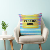 フロリダガールピンクブルーサンセットウォーターカラー クッション (椅子)