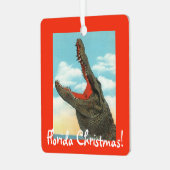 フロリダクリスマスアリゲーター メタルオーナメント (正面左)