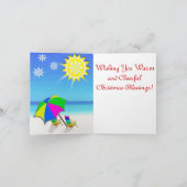 フロリダクリスマスカードパームツリーオンビーチ シーズンカード (内部)