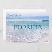 フロリダクリスマスカード |ビーチをテーマにしたホリデーカード シーズンカード (正面/裏面)