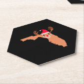 フロリダクリスマスハットアントラーレッドノーズトナカイ ペーパーコースター (アングル)