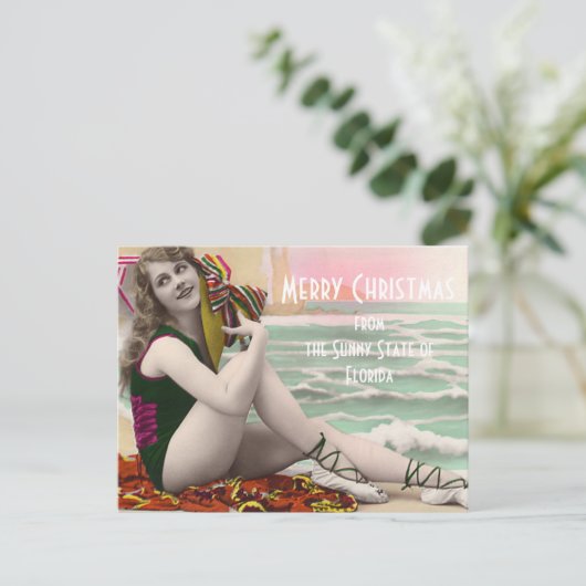 フロリダクリスマス過去の入浴美しい シーズンポストカード (スタンド正面)