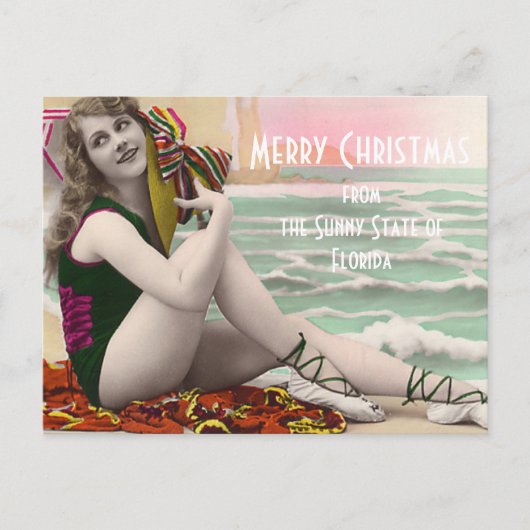 フロリダクリスマス過去の入浴美しい シーズンポストカード (正面)