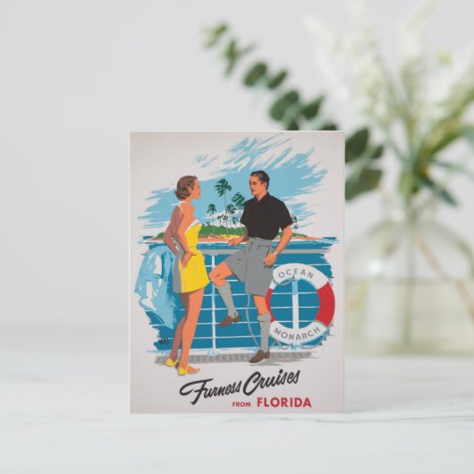 フロリダクルーズがヴィンテージのポスターを復元 ポストカード (スタンド正面)