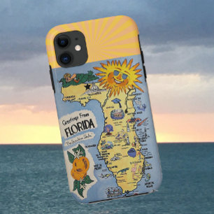 フロリダグリーティングレトロの地図 iPhone 11 ケース