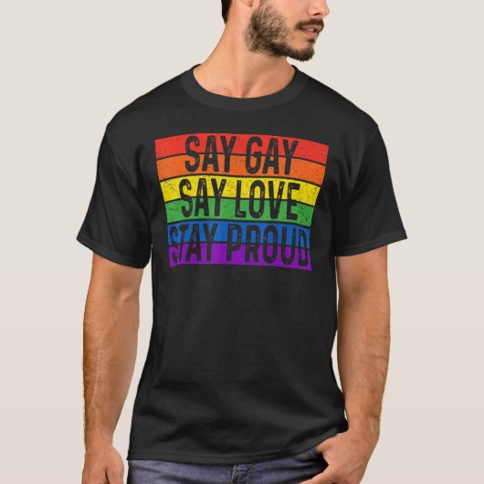 フロリダゲイセーゲイセー愛ステイ誇りを持ったLgbtqゲイ Tシャツ (正面)