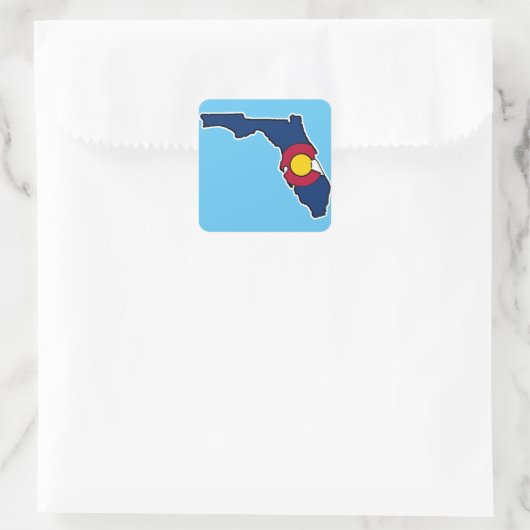 フロリダコロラド州旗の四角いステッカーのラベル スクエアシール (バッグ)