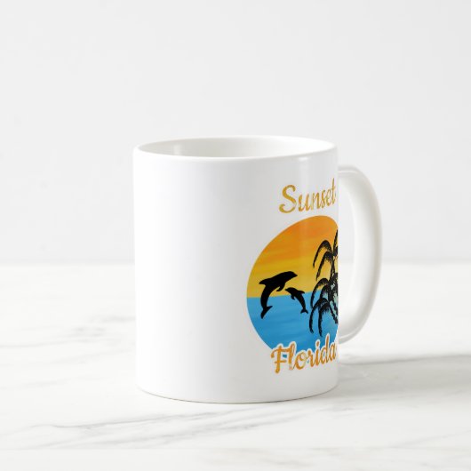 フロリダコーヒーマグのかわいい夕日 コーヒーマグカップ (正面右)
