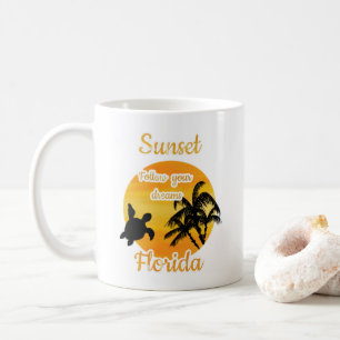 フロリダコーヒーマグのかわいい夕日 コーヒーマグカップ