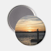 フロリダサンセットとペリカン マグネット (正面/裏面)