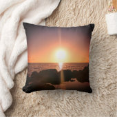 フロリダサンセットオンビーチ自然写真 クッション (ブランケット)