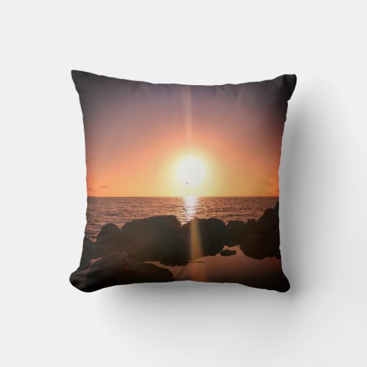 フロリダサンセットオンビーチ自然写真 クッション (正面)