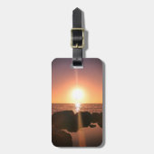 フロリダサンセットオンビーチ自然写真 ラゲッジタグ (正面縦)