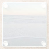 フロリダサンセットビーチ海写真 ガラスコースター (裏面)