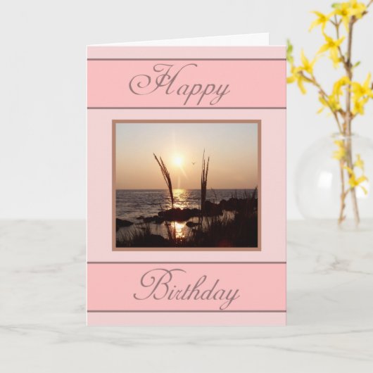 フロリダサンセット誕生日ウィッシュ カード (黄色い花)