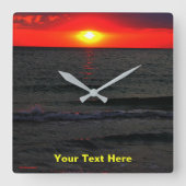 フロリダサンセット スクエア壁時計 (正面)
