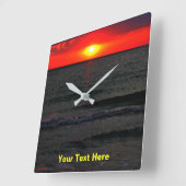 フロリダサンセット スクエア壁時計 (傾斜)