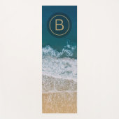 フロリダサンディビーチターコイズシーゴールデンモノグラム ヨガマット (正面)