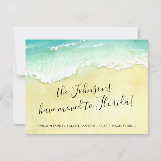 フロリダサンディビーチ海波に移動 案内状 (正面)