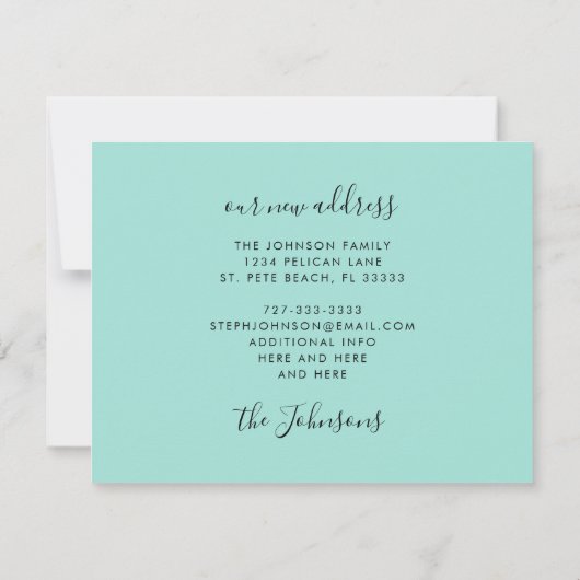 フロリダサンディビーチ海波に移動 案内状 (裏面)