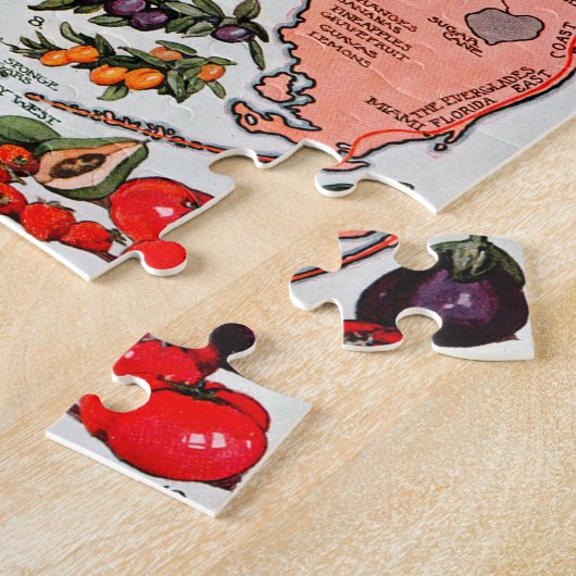 フロリダザエバーグレード州の地図 ジグソーパズル (側面)