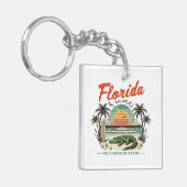 フロリダザサンシャイン州 – サンセットビーチシーン キーホルダー (正面左)