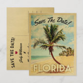 フロリダザデイトヴィンテージビーチパームツリー 案内ポストカード (正面/裏面)