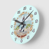 フロリダシェルズライトハウスクロック ラウンド壁時計 (傾斜)