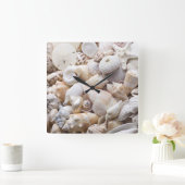 フロリダシーシェル背景 – ビーチシェルカスタム スクエア壁時計 (ホーム)