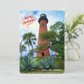 フロリダジュピターライトハウスからのメリークリスマス シーズンカード (スタンド正面)