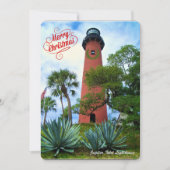 フロリダジュピターライトハウスからのメリークリスマス シーズンカード (正面)