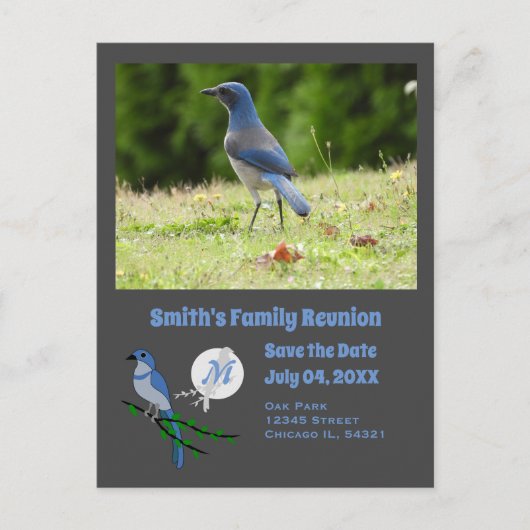 フロリダスクラブジェイ家族懇親会モノグラム写真 インビテーションポストカード (正面)