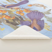 フロリダスクラブジェイAudubonオレンジツリー上の鳥ペア シェルパブランケット (3/4)