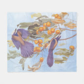 フロリダスクラブジェイAudubonオレンジツリー上の鳥ペア フリースブランケット (正面(横))