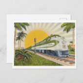 フロリダトレインヴィンテージ1940年代の観光 ポストカード (正面/裏面)
