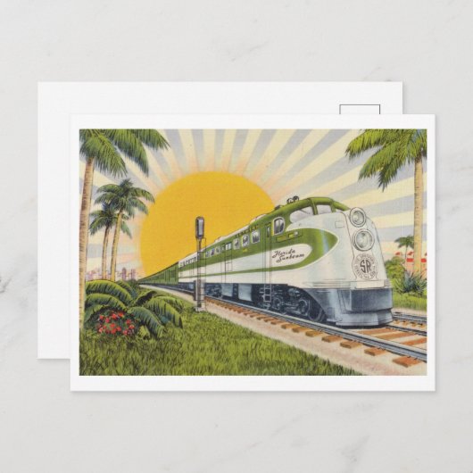 フロリダトレインヴィンテージ1940年代の観光 ポストカード (正面/裏面)