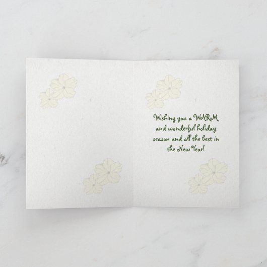 フロリダトロピカルハイビスカスからのメリークリスマス シーズンカード (内部)