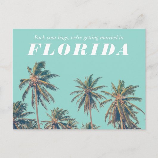 フロリダトロピカルビーチ結婚式保存日 案内ポストカード (正面)