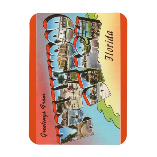 フロリダハリウッドビーチマグネット マグネット (縦)