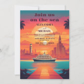 フロリダハワイ航海のクルーズ結婚ズ 招待状 (正面)