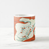 フロリダハワードジョンソンズマップポストカードマグカップ コーヒーマグカップ (中央)