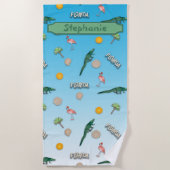 フロリダパターパーソナライズされたン ビーチタオル (正面)