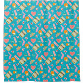 フロリダパターンのおもしろい シャワーカーテン (正面)